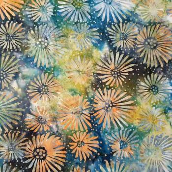 Preview: FLOWER - Cardamom - Batikstoff aus Indonesien